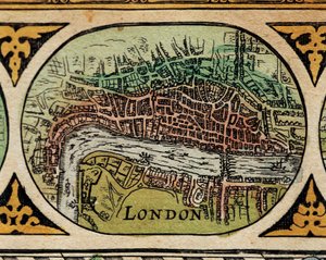 „” Reprezentacja londyńskiego City” „Szczegóły mapy świata w „Teatrze świata” Willema Janszoon Blaeu (1571-1638) autorstwa Willem Blaeu