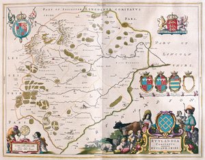 Hrabstwo Rutland, w "Theatrum Orbis Terrarum, sive Atlas Novus" Willema Blaeu, Amsterdam autorstwa Willem Blaeu
