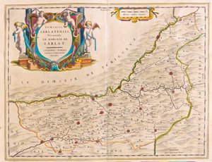 Region Sarlat-Bergerac-Couse-Ville Franche, w "Theatrum Orbis Terrarum, sive Atlas Novus" Willema Blaeu, Amsterdam autorstwa Willem Blaeu