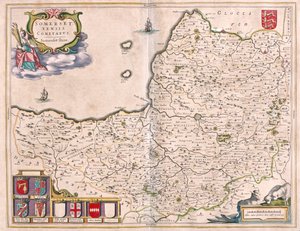 Somerset, w "Theatrum Orbis Terrarum, sive Atlas Novus" Willema Blaeu, Amsterdam autorstwa Willem Blaeu