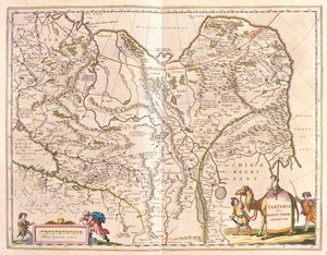 Tartary and Northern part of China and Korea, w "Theatrum Orbis Terrarum, sive Atlas Novus" Willema Blaeu, Amsterdam autorstwa Willem Blaeu