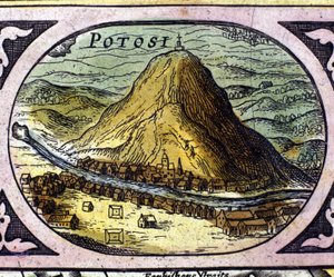 Kopalnie srebra w Potosí (Boliwia) według „Atlasu” Williama Blaeu