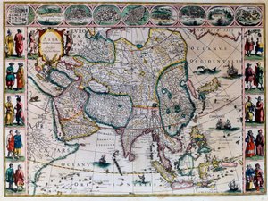 Teatr świata czy nowy atlas Amsterdam. Geograficzna mapa Azji autorstwa Willema Janszoon Blaeu (1571-1638) autorstwa Willem Blaeu