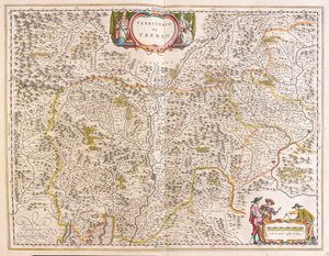 Trydent, Włochy, w "Theatrum Orbis Terrarum, sive Atlas Novus" Willema Blaeu, Amsterdam autorstwa Willem Blaeu