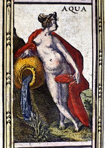 Woda, jeden z czterech żywiołów, przedstawiona w atlasie W. Blaeu
