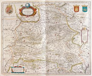 Saragossa, Walencja, Alicante, Kartagena, Madryt, Kordoba, Sewilla, Salamanka, Palencia, Segowia, Toledo, Cuenca, Granada, w "Theatrum Orbis Terrarum, sive Atlas Novus" Willema Blaeu, Amsterdam autorstwa Willem Blaeu