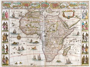 Afryka, w "Theatrum Orbis Terrarum, sive Atlas Novus" Willema Blaeu, Amsterdam autorstwa Willem Blaeu