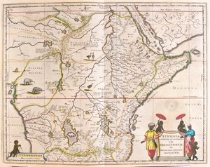 środkowa i wschodnia Afryka, w tym Mozambik, w "Theatrum Orbis Terrarum, sive Atlas Novus" Willema Blaeu, Amsterdam autorstwa Willem Blaeu
