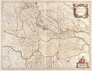 miasto Mantova, Włochy w "Theatrum Orbis Terrarum, sive Atlas Novus" Willema Blaeu, Amsterdam autorstwa Willem Blaeu