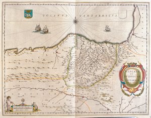 region skupiony wokół Bilbao i rozciągający się od S autorstwa Willem Blaeu