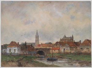 Górna śluza w Steenbergen, 1800 rok. autorstwa Willem C Rik