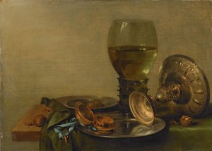 Martwa natura ze srebrną tazza autorstwa Willem Claesz. Heda