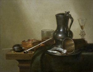 Tytoń Martwa Natura, 1637 autorstwa Willem Claesz. Heda