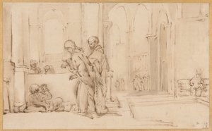 Piotr i Jan przy Bramie Świątyni autorstwa Willem Drost