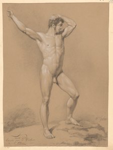 Akt męski stojący, widziany z przodu (II nagroda 1811) autorstwa Willem Grebner
