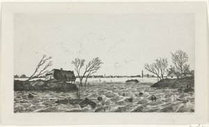 Przerwa na grobli w Dreumel, 1855