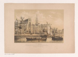 Keizersgracht z Onze-Lieve-Vrouwekerk w Amsterdamie
