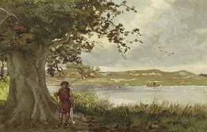 Widok na Hunenschans nad Uddelermeer, Geldria, Holandia autorstwa Willem II Steelink