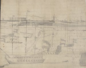 Holenderska flota na Kopenhadze Czerwonej 1658 autorstwa Willem I van de Velde