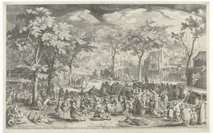 Jarmark miejski, ok. godz. 1610 autorstwa Willem Isaacsz. van Swanenburg