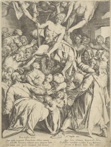Sparaliżowany spuszczony do Chrystusa przez dach autorstwa Willem Isaacsz. van Swanenburg