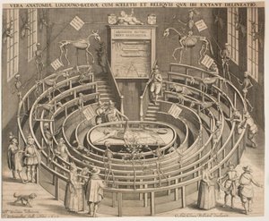 Sala teatru anatomicznego w Leyden autorstwa Willem Isaaksz Swanenburgh