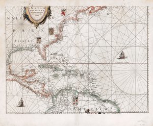 Insvlæ Americanæ in Oceano Septentrionali cum terris adjacentibus. LOC 2003630536 autorstwa Willem Janszoon Blaeu