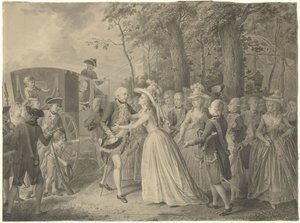 Spotkanie księżnej Wilhelminy z jej bratem królem Prus Fryderykiem III w Kleve, 1788