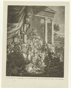 Alegoryczne przedstawienie sojuszu między Holandią i Francją, 1795 Przywrócona wolność w Holandii i sojusz z Francją (tytuł na obiekcie) autorstwa Willem Kok