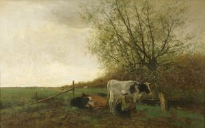 Czas dojenia (olej na płótnie) autorstwa Willem Maris
