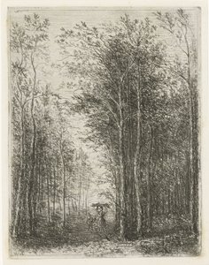 Leśny krajobraz ze zbieraczami drewna autorstwa Willem Matthias Jan van Dielen
