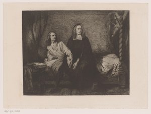 Bracia de Witt siedzący na łóżku w bramie więzienia autorstwa Willem Philip van der Veken (attributed to)