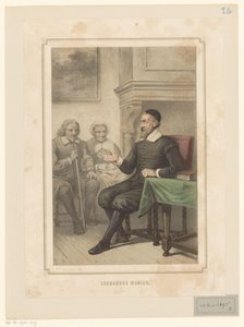 Leonardus Marius van der Goes zwraca się do mężczyzny i kobiety Leonardus Marius (tytuł na obiekcie)