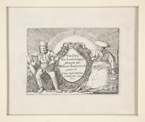 Strona tytułowa Zestawu krajobrazów autorstwa Willem Pietersz. Buytewech