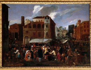 Scena targowa (olej na płótnie) autorstwa Willem Reuter