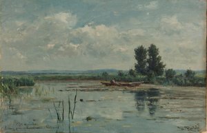 Jezioro w pobliżu Loosdrecht Arkusz wody w pobliżu Loosdrecht autorstwa Willem Roelofs (I)