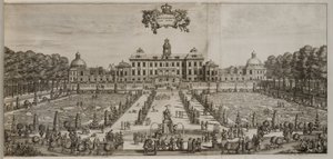 Pałac i ogród Drottningholm od południa autorstwa Willem Swidde