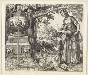 Hagar daje do picia Ismaela Historia Hagar i Ismaela (tytuł serii) autorstwa Willem Thibaut