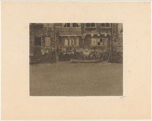 Tylne fasady ulic Voorstraat 463, 461 i 459 w Dordrecht autorstwa Willem Witsen (signed by artist)
