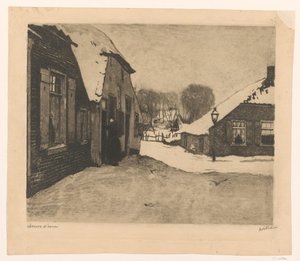 Ośnieżone domy w Ede autorstwa Willem Witsen (signed by artist)