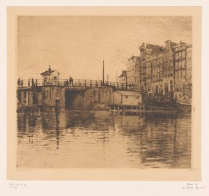 Widok na Kraansluis w Amsterdamie autorstwa Willem Witsen (signed by artist)