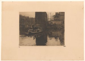 Widok przejęcia w Montelbaanstoren w Amsterdamie autorstwa Willem Witsen (signed by artist)