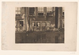 Domy na Oudezijds Achterburgwal w Amsterdamie autorstwa Willem Witsen (signed by artist)