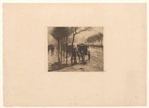 Wagony oczekujące na Victoria Embankment w Londynie autorstwa Willem Witsen (signed by artist)