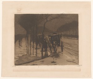 Wagony oczekujące na Victoria Embankment w Londynie autorstwa Willem Witsen (signed by artist)