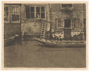 Tylne fasady Voorstraat 463, 465 i 467 w Dordrecht autorstwa Willem Arnoldus Witsen