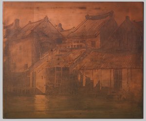 Batavia. domy na kali w zamkniętym rzędzie autorstwa Willem Arnoldus Witsen