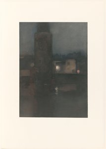 Montelbaanstoren w Amsterdamie nocą autorstwa Willem Arnoldus Witsen