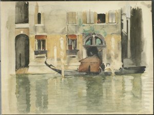 Gondola przed weneckim domem autorstwa Willem Arnoldus Witsen