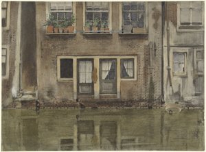 Domy nad kanałem w Amsterdamie autorstwa Willem Arnoldus Witsen